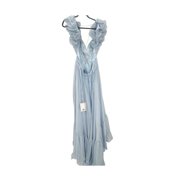 Mac Duggal 67911 Lace-Up Open-Back Formal Dress Powder Blue Size 8 NWT - Picture 9 of 15